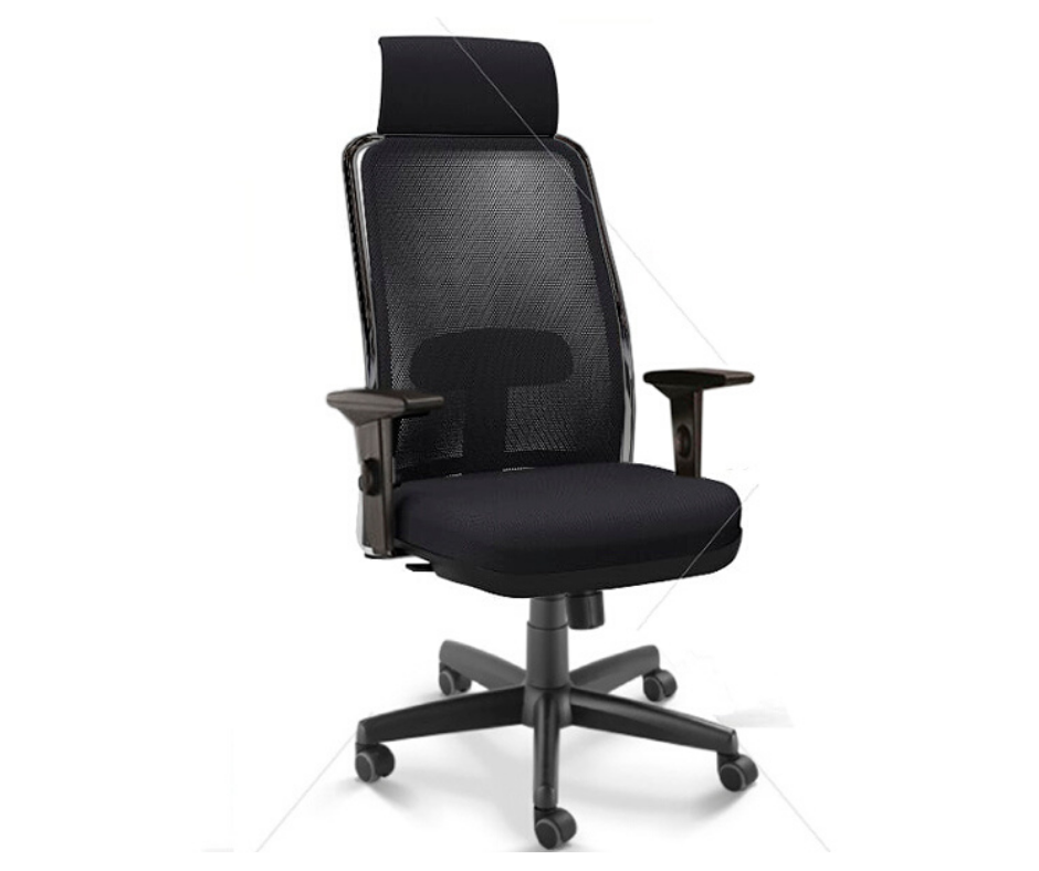 Cadeira para escritório giratória presidente 16001 AC -  SRE-MC - (LR) - Linha NewNet - Braço SL - Cavaletti - Base Polaina