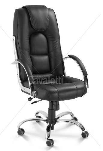 Cadeira para escritório giratória presidente 20301 - RELAX - Couro Natural - Linha Prime Plus - Cavaletti - Base Elíptica Cromada