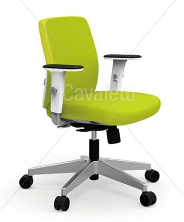 Cadeira para escritório giratória média 40102 Soft - Linha Idea - Syncron - Braço 2D - Cavaletti - Base Alumínio