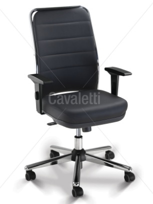 Cadeira para escritório giratória presidente 16501 - Braço SL - Syncron - Linha NewNet Soft - Cavaletti - Base Estampada Cromada