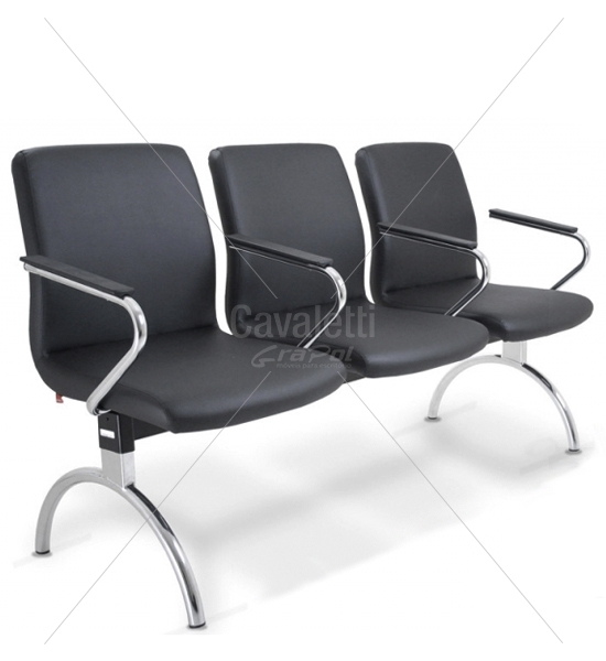 Conjunto cadeira auditório longarina 18010 Z 3 L - Linha Slim - Cavaletti