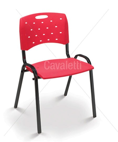 Cadeira para escritório fixa 35008 P Viva - Estrutura Preta - Linha Viva - Cavaletti - 