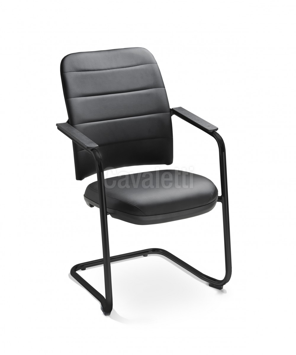 Cadeira para escritório fixa aproximação 16506 S - Linha NewNet Soft - Estrutura Preta - Cavaletti