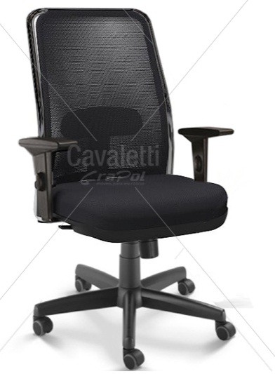 Cadeira para escritório giratória presidente 16001 -  SRE-MC - (LR) - Linha NewNet - Braço SL - Cavaletti - Base Polaina