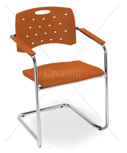 Cadeira para escritório fixa Aproximação 35007 S CROMADA - Linha Viva - Cavaletti
