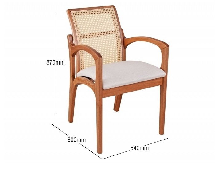 Cadeira Valquíria Almofadada c/ Braço - 