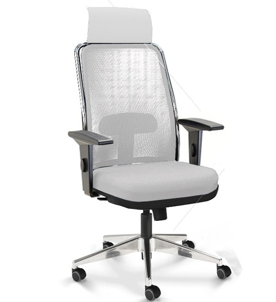 Cadeira para escritório giratória presidente 16001 AC - Syncron - (LR) - Linha NewNet - Braço SL - Cavaletti - Base Alumínio