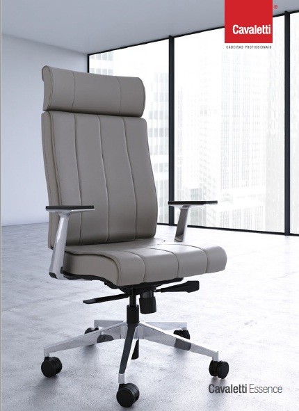 Cadeira para escritório giratória presidente 20501 - Syncron - Linha Essence - BRAÇO ALUMINIO - Cavaletti - Base Alumínio - 