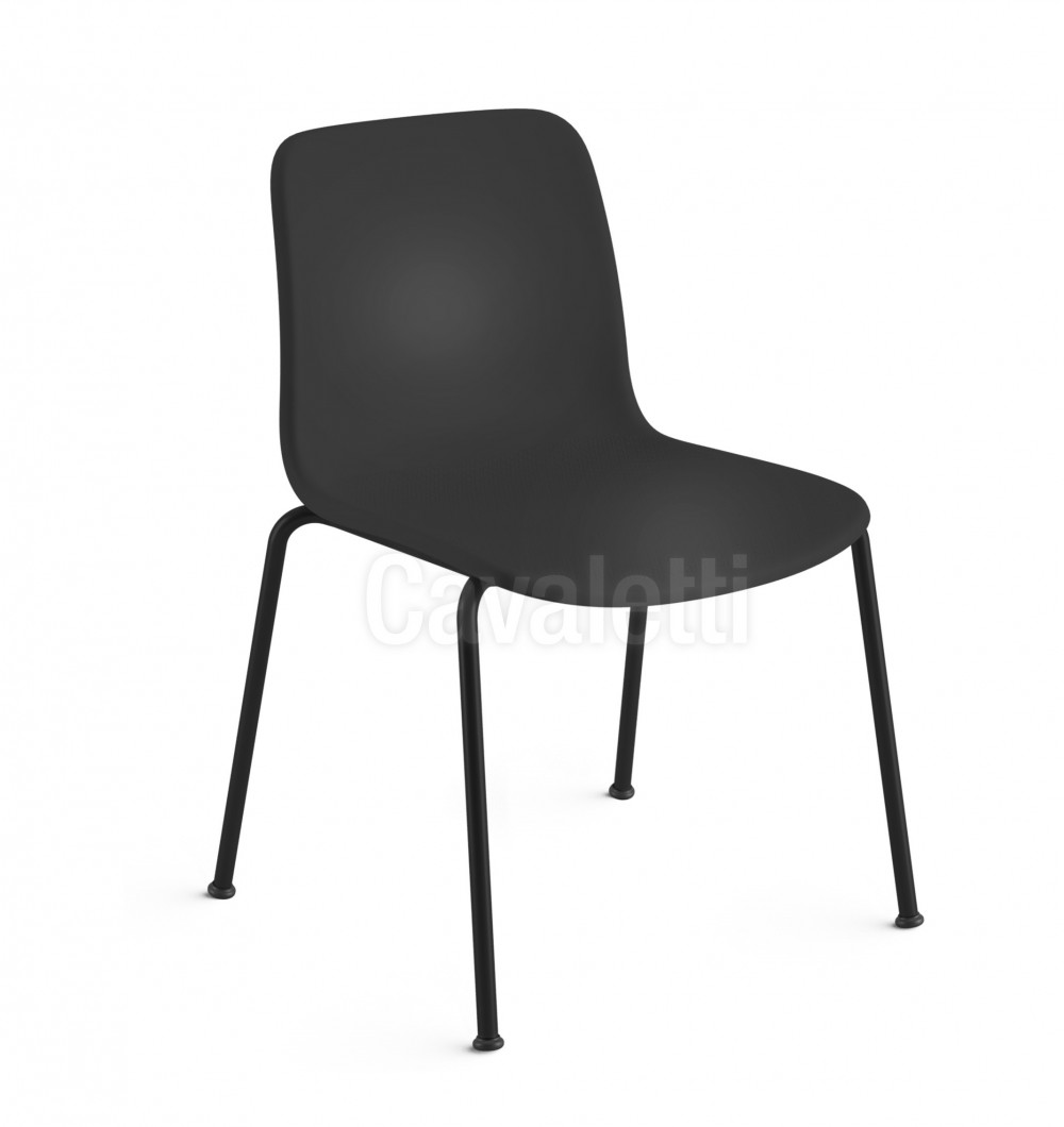 Cadeira Fixa 46006 Estrutura ESTRUTURA PRETA  -  Empilhável  - Linha Match - Cadeiras Cavaletti 