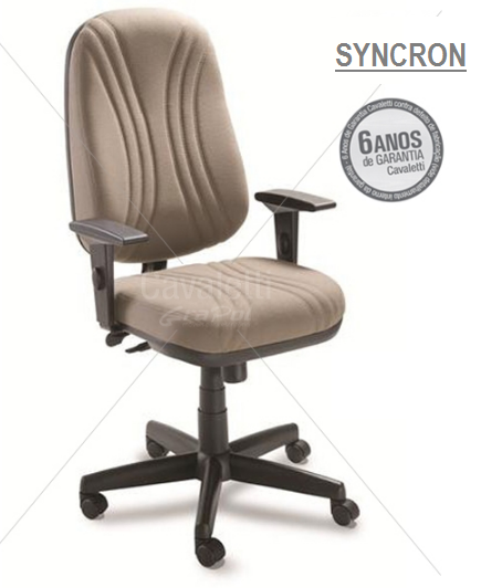 Cadeira para escritório giratória presidente 3001 SYNCRON  Braço SL -  Linha Star Plus - Cavaletti - Base Polaina