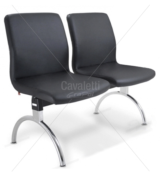 Conjunto cadeira auditório longarina 18010 2 L - Sem apoio de braços - ESTRUTURA CROMADA -  Linha Slim - Cavaletti