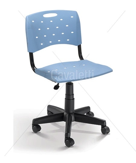 Cadeira para escritório giratória secretária plástica 35004 BG - EP - Linha Viva - Cavaletti - Base Polaina - 