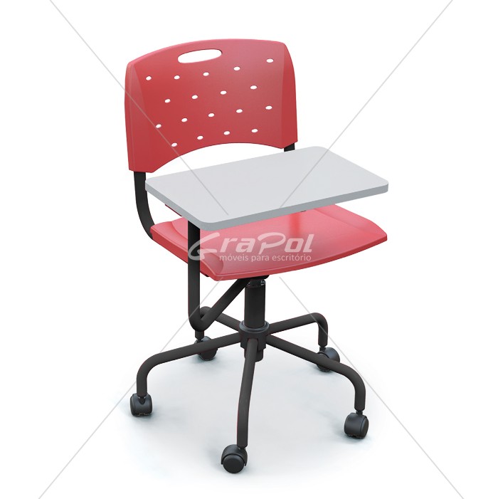 Cadeira para escritório giratória 35004 BG - Aranha Viva Preta - com prancheta - Linha Viva - Cavaletti - 