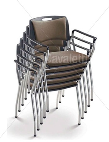 Cadeira para escritório fixa 35013 - Estrutura Cromada - SEM ESTOFADO -  Linha Coletiva - Cavaletti - 